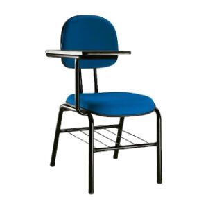 cadeira universitária com prancheta azul